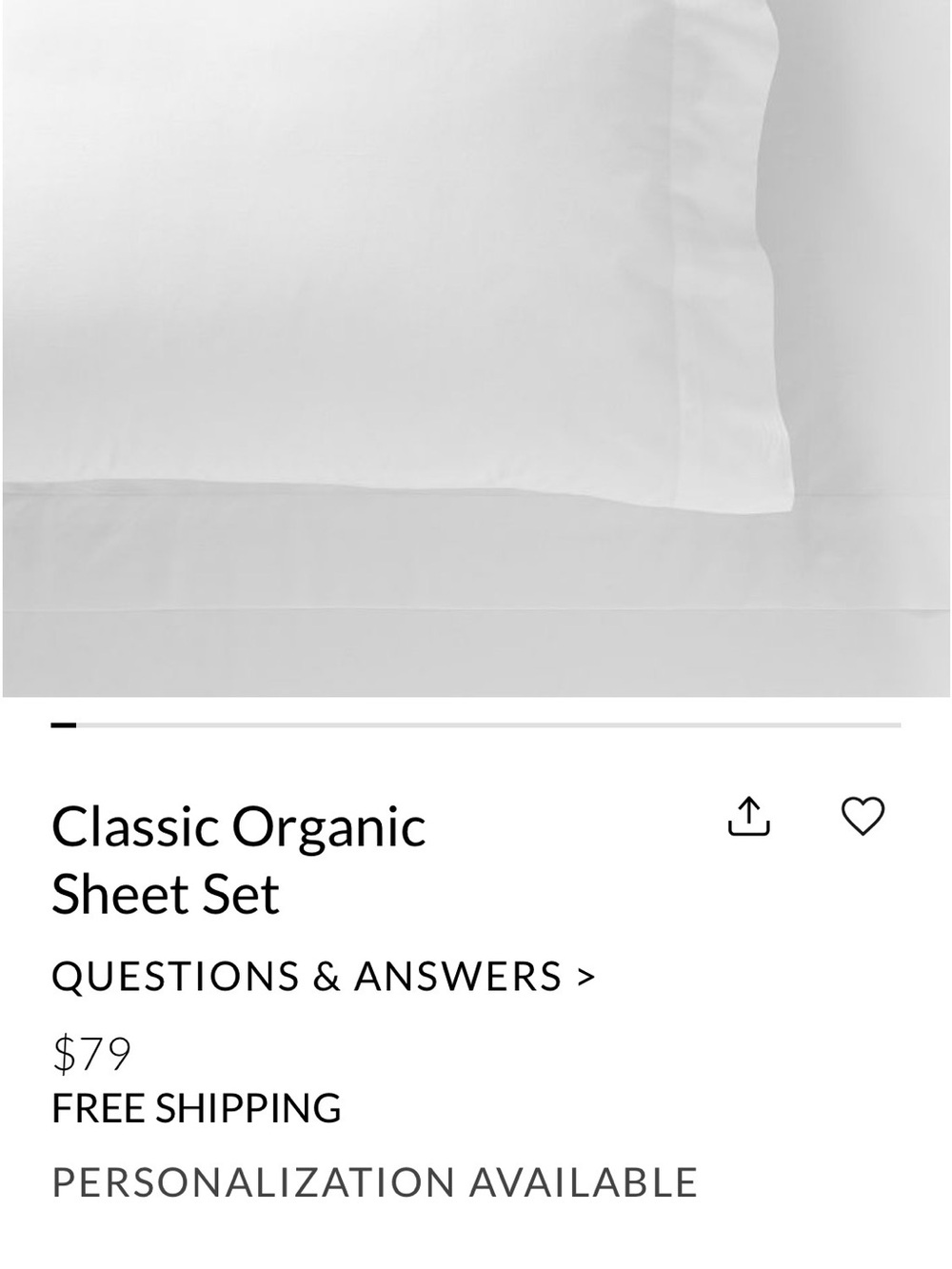 Pottery Barn Teen Classic Organic Sheet Set - White Twin extra long XL